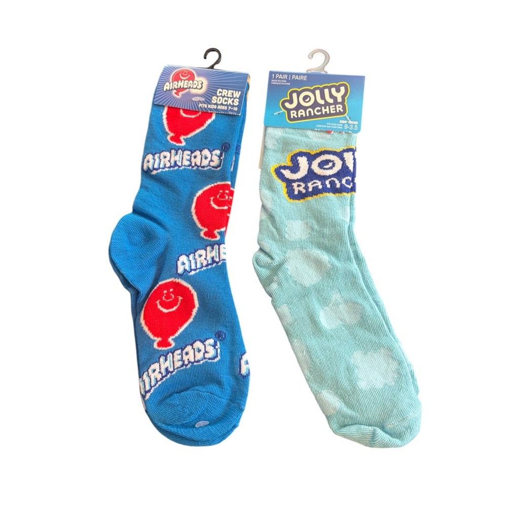 Airheads and Jolly Rancher Crew Socks - Blue and Light Blue